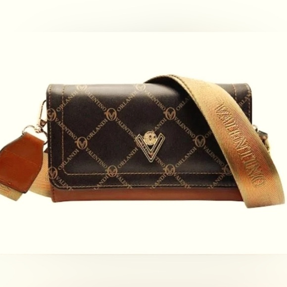 Valentino Orlandi Handbags - 🤎 Valentino Orlandi Brown Monogram Flap Crossbody Bag NWT ✨